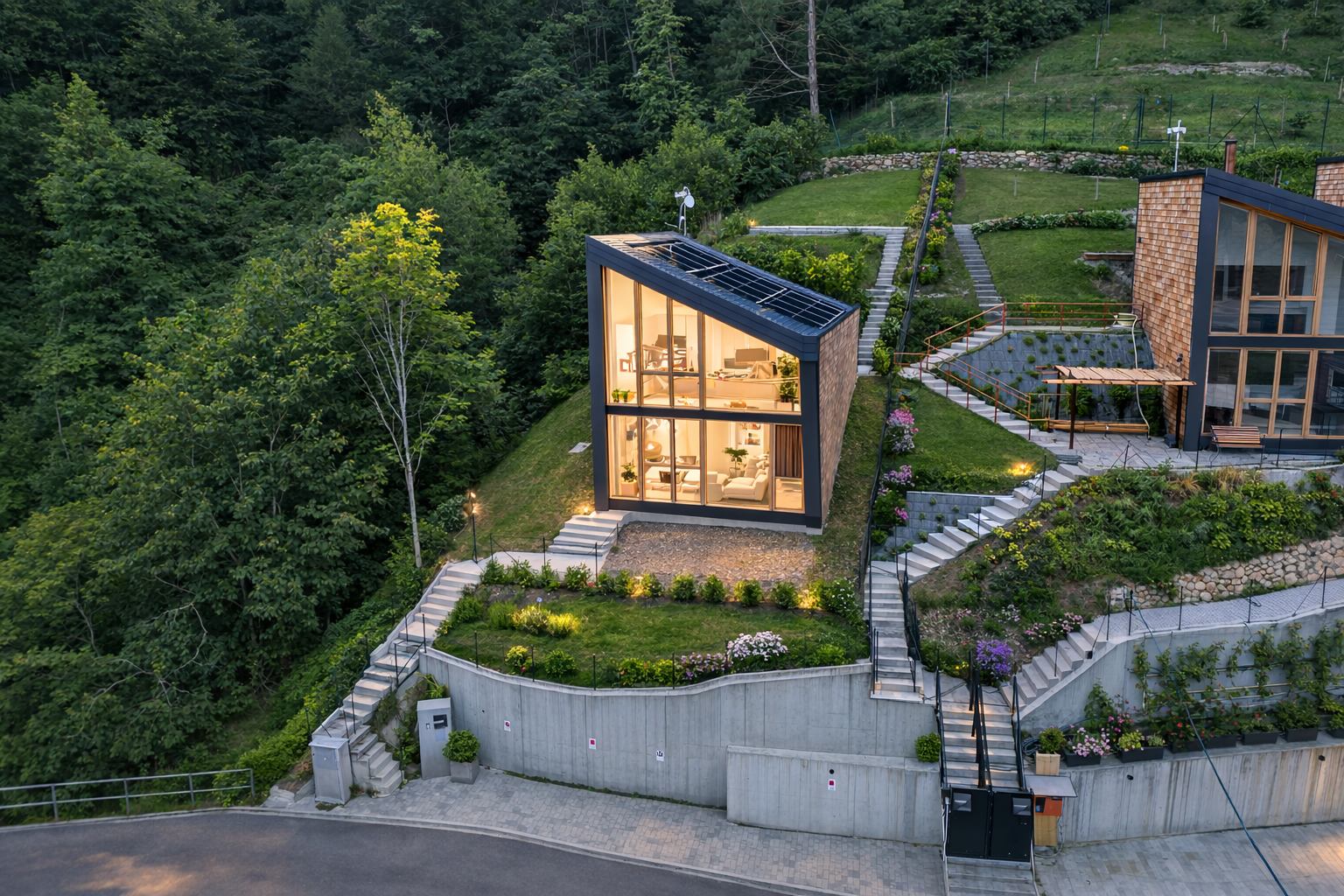 Villa Visione aus der Vogelperspektive — Lago di Como